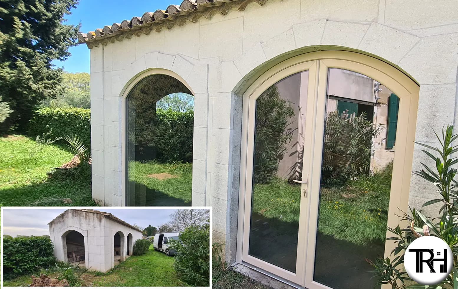 Remplacement d’une menuiserie cintrée par un ensemble PVC blanc